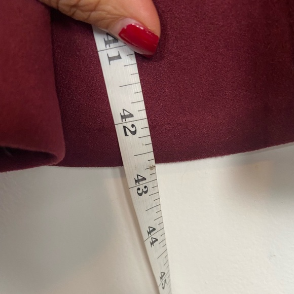 Calvin Klein Faux Suede Fit & Flare Midi Dress Size 16W Red Curvy Stretch - Picture 7 of 9